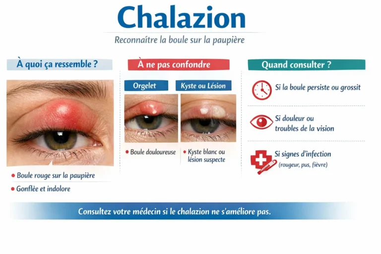 Chalazion : reconnaître la boule sur la paupière, éviter les erreurs, savoir quand consulter