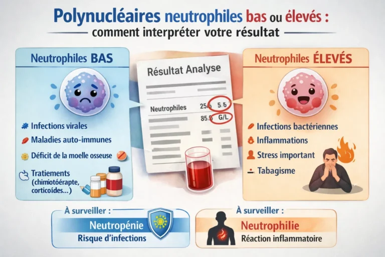 Polynucléaires neutrophiles bas ou élevés : comment interpréter votre résultat